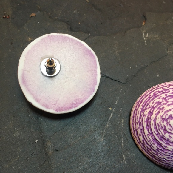 Vintage 80’s woven look large post earrings - Picture 3 of 6